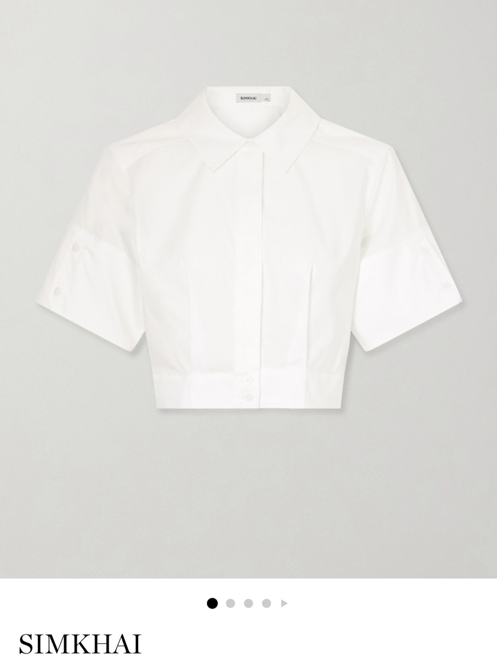Jonathan Simkhai White  Cropped Poplin Shirt